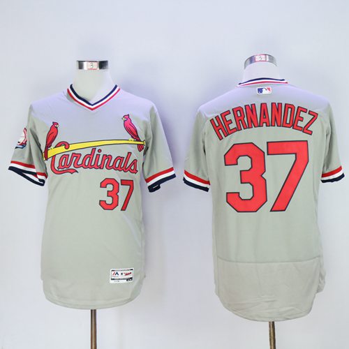 Cardinals #37 Keith Hernandez Grey Flexbase Authentic Collection Cooperstown Stitched MLB Jersey - Click Image to Close